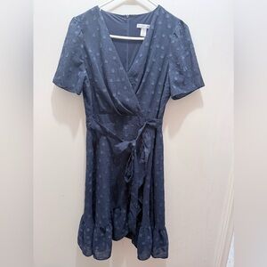 London Times Elegant Navy Wrap Dress Sz 10